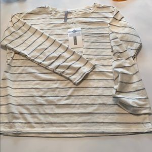 Cream and gray Striped Shirt